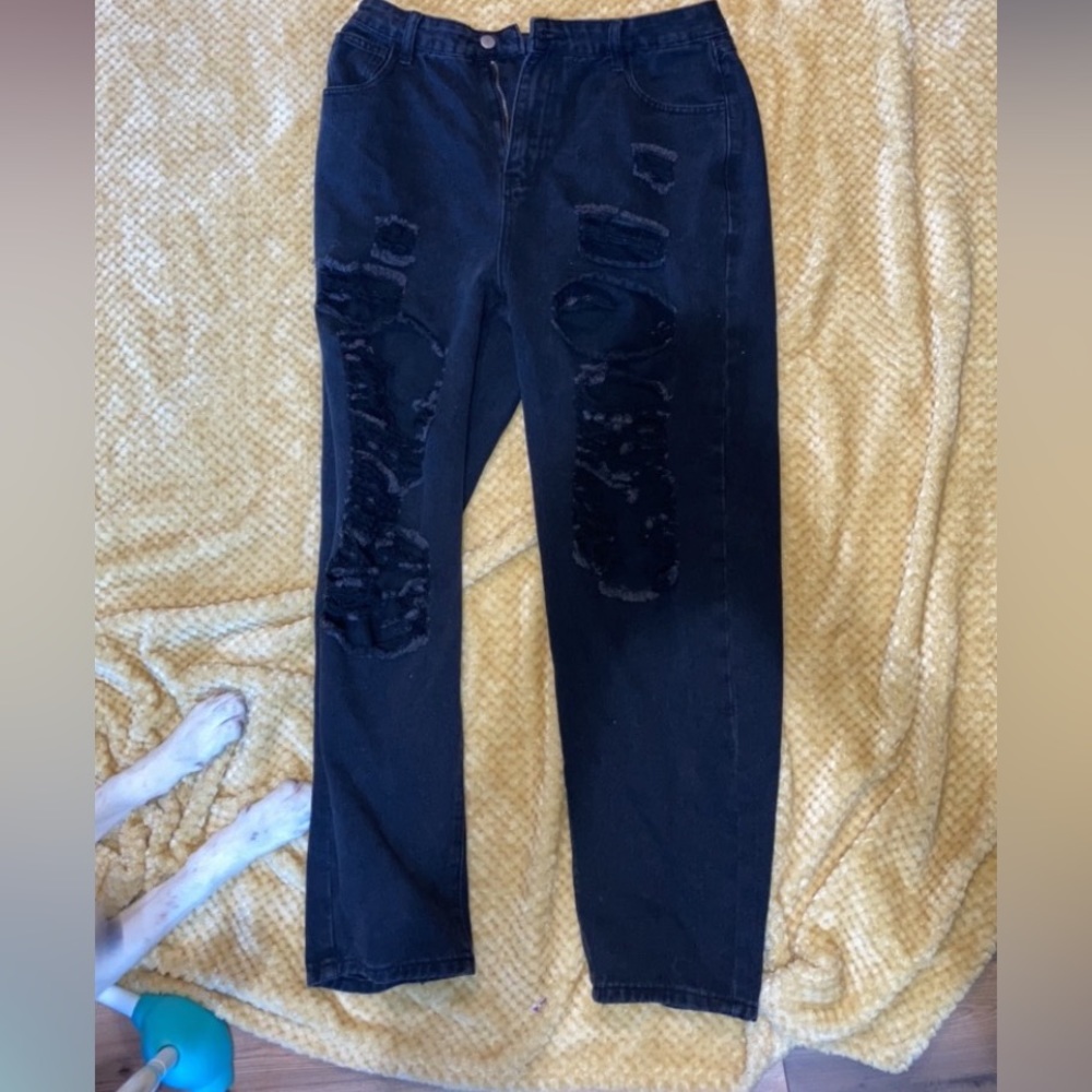 Black ripped jeans